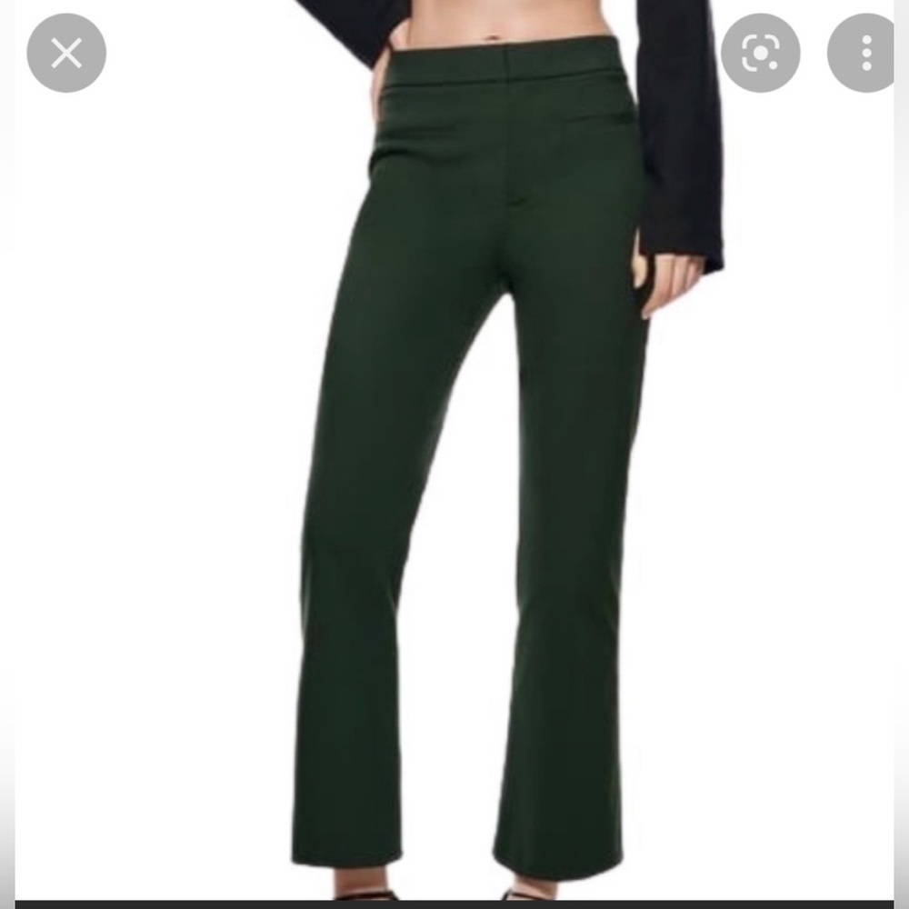 Zara Green Dress boot cut pants